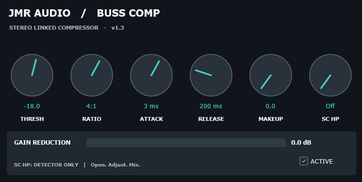 Buss Comp plugin interface