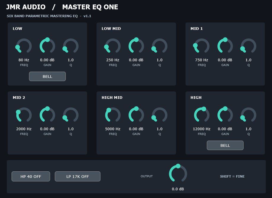 Master EQ One plugin interface