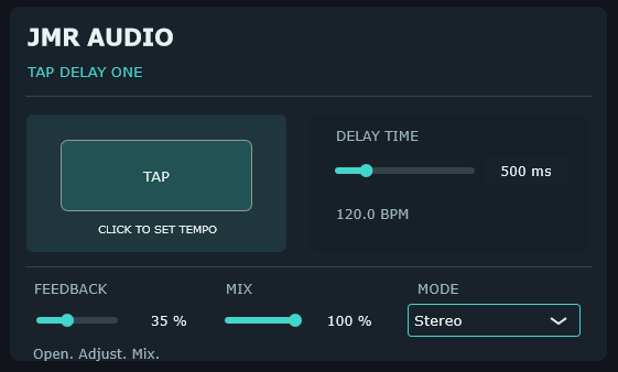 Tap Delay One plugin interface